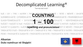 Learn counting numbers  1-100 in Albanian with spelling