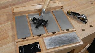 Sharpening Station Build/ How I sharpen/ Trend honing guide/ DMT diamond plate.