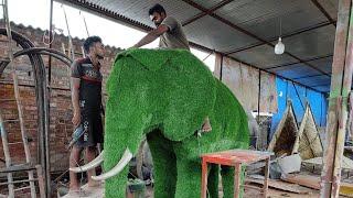 Artificial Grass Elephant  Sculpture Ready For Deliver ( N D Enterprise - 8013818122 )