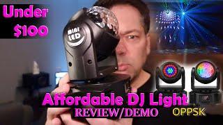 DJ Light review of the OPPSK dual sided moving head light available on Amazon. (shown w/haze@9:40)