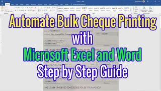 Automate Digitally Bank Cheque Writing and Bulk Printing with Microsoft Excel and Word Hindi | Urdu