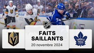 Golden Knights vs Maple Leafs 20/11/24 | Faits saillants