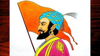 How To Draw Shivaji Maharaj|Chhatrapati Shivaji Drawing Easy|Shivaji Jayanti Special Drawing step