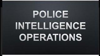 Basic concept of police intelligence #1