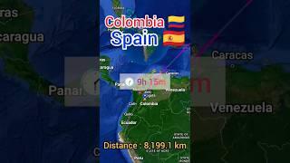 Bogotá to Madrid flight Route ️ || Colombia  to Spain  ||