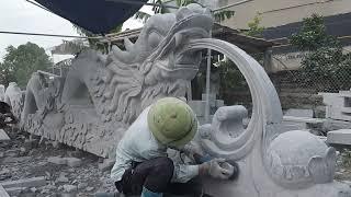 Nghệ Thuật Trạm Khắc Rồng Đá Xanh Đẳng Cấp | Trạm khắc rồng đá #3 | Đá Mỹ Nghệ Ninh Bình
