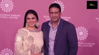 Indian Actress and Miss Universe 2000 LARA DUTTA with husband  Mahesh Bhupathi at NMACC Event Day 2