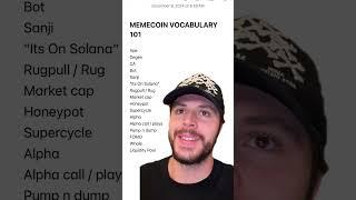 CRYPTO MEMECOIN VOCABULARY 101 ️