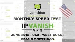 vpn.video - Speed test - IPVanish - June 2018 - USA to USA - Settings: Default