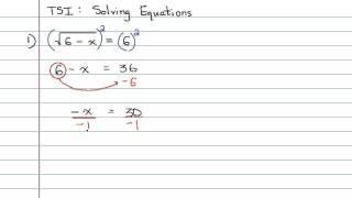 Math TSI Prep: Solving Equations