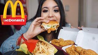 MCDONALD'S 20 PC CHICKEN NUGGETS+McCHICKEN+LARGE FRIES MUKBANG! SRIRACHA MAC SAUCE / EATING SHOW