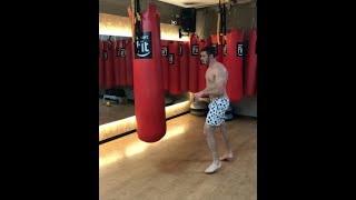 Cocky Muscle stud Boxing. Shirtless 