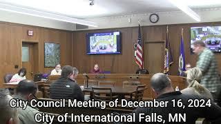 City Council Meeting for December 16, 2024