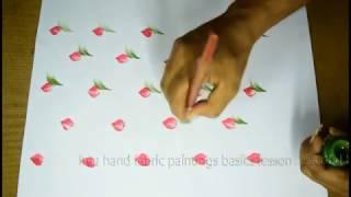 free hand fabric painting basic lessons 4 | free hand painting tutorial Telugu,pictures,4K videos