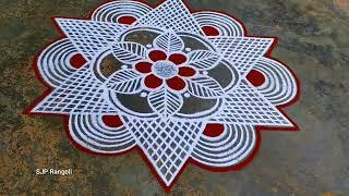 Vaigasi madham Rangoli / beautiful flowers kolam / easy muggulu