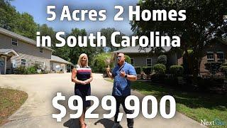 Inside 2 Homes on 5 Acres in Camden South Carolina! $929,900