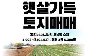 (토지260)서산시 오남동 소재, 주택,농막 건축추천, 귀촌용토지, 1,008㎡(304.92) , 매매 1억 5,300만원