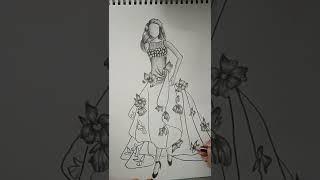 dress design|#shorts #art #drawing |SOUJUZ DRAWING