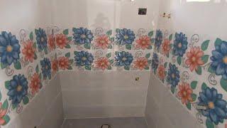 #Telugutilesworkbablu bathroom wall tiles...