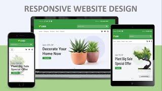 Create A Responsive ' Online Plant Selling ' Website Design Using HTML / CSS And JAVASCRIPT