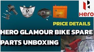 Unboxing of Hero Glamour Bike Spare Parts, Head Light,Engine Lock,Speedo Meter Glass, Battery 4LB