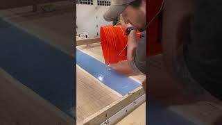 Epoxy has finally been poured. #furniture #millwork #epoxy #rivertable