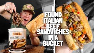 I ate Italian Beef Sandwiches sold in a giant bucket. 🪣