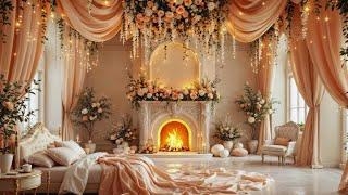 Enchanting Spring Ambience by the Firelight | Hidden Stories from Peach Blossom Castle