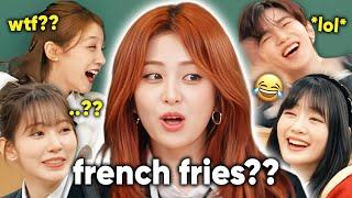 Yunjin making IDOLS laugh after attempting to speak FRENCH (Minnie, Yuqi, Zhang Hao, Sakura, etc.)