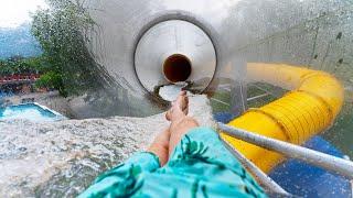 New GLASS Water Slide at Liechtenstein's ONLY Water Park POV