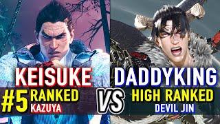 T8  KEISUKE (#5 Ranked Kazuya) vs DADDYKING (Devil Jin)  Tekken 8 High Level Gameplay