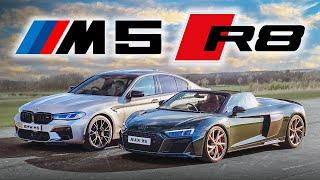 Wer ist schneller? BMW M5 Competition vs. Audi R8 Spyder V10 Performance