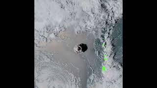 Tonga Volcano Eruption From Space Satellite Imagery #shorts