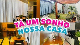 NOSSA CASA FICOU LINDA + MOSTREI O PAINEL RIPADO NOVO COM LED + JARDIM DOS SONHOS 