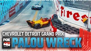 Alex Palou wrecks after bump from David Malukas at Detroit Grand Prix | INDYCAR on Fox