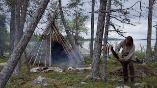 Bushcraft trip - making tipi - permanent tipi camp series - [part 1 - long version]