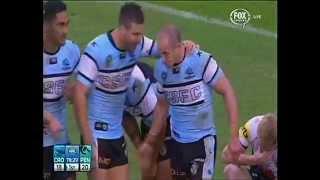 Jeff Robson Try Awesome Try Cronulla Sharks Vs Penrith Panthers