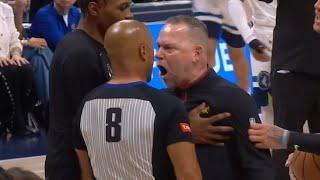 Michael Malone gets so heated in the refs face and doesn't get tech vs Timberwolves 