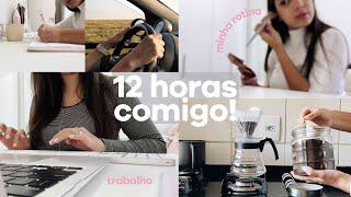 VLOG | 12 HORAS COMIGO - minha rotina de forma realista! hábitos, dirigindo, leitura..