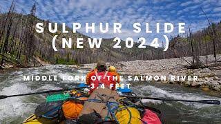 Rowing the New (2024) Sulphur Slide on the Middle Fork of the Salmon River at 3.4 Feet