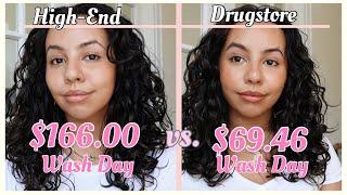 DRUGSTORE VS HIGH END WAVY HAIR WASH DAY ROUTINE