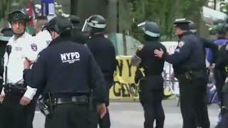 Dozens arrested at NYU campus protests