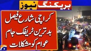 Karachi Shahrah-e-Faisal, the worst traffic jam, problems for the people | Breaking News