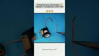 Powerful Arcs Generator  Flyback Transformer with ZVS #shorts #electronics @ATdiy