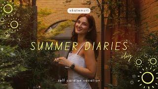 summer diaries VLOG | looking after yourself on vacation, workout, sightseeing, chatty, journaling