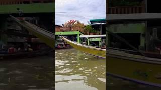 Sped up Boat ride to the floating market . #market #boat #bangkok