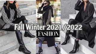 TENDENCIAS EN OUTFITS OTOÑO INVIERNO 2021 2022 MODA MUJER LOOKS CON BOTAS LARGAS OTOÑO INVIERNO 2022