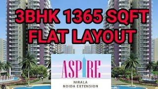 Nirala Aspire Noida Extension - 3BHK 1365 SQFT FLAT LAYOUT IN Greater Noida West