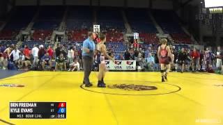 132 Champ. Round 4 - Kyle Evans (Utah) vs. Ben Freeman (Michigan)