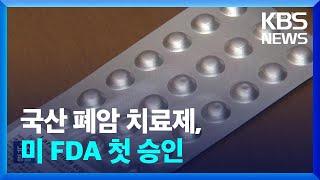 국산 폐암 치료제 미국 FDA 승인…글로벌 진출 / KBS  2024.08.26.